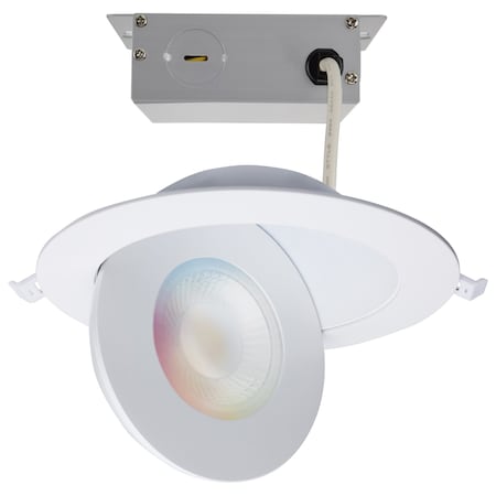 Satco 15W LED Gimbaled Downlight 6 in. - RGB & Tunable White - Round Starfish IOT - White 1200L 120-277V S11295